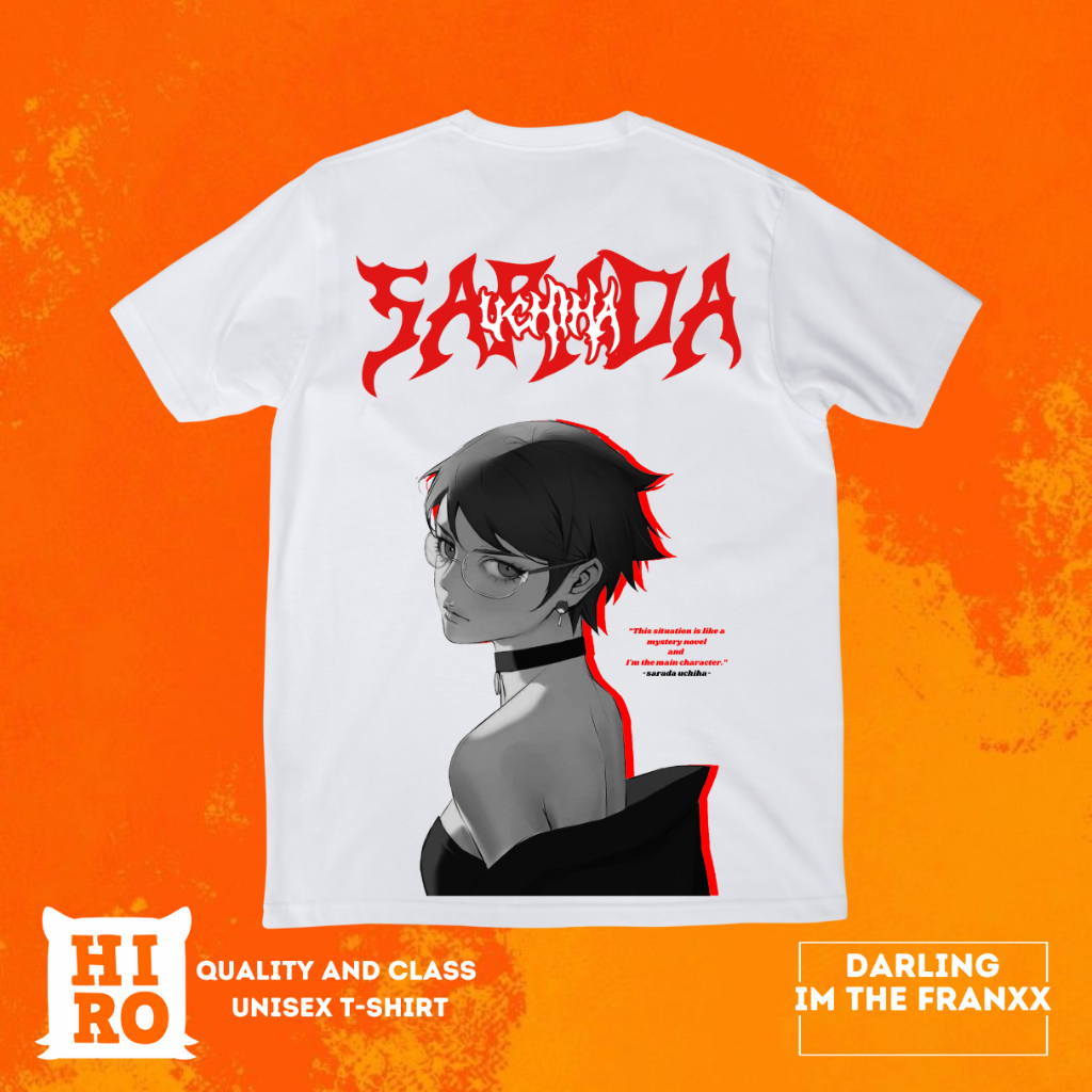 KAOS PRIA DAN WANITA UCHIHA SARADA ANIME BORUTO KARAKTER| KAOS UNISEX | KAOS DISTRO