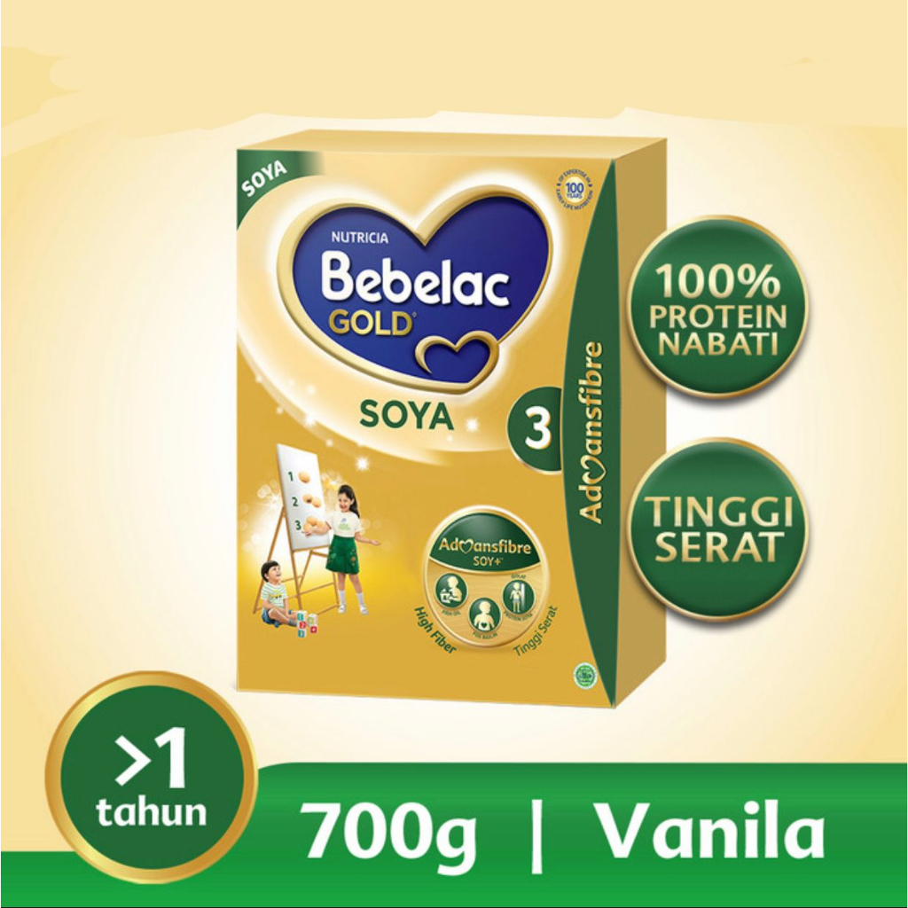 

BEBELAC GOLD SOYA 3 - Vanilla - Formula Soya Bubuk 700 gram (> 1 Tahun)