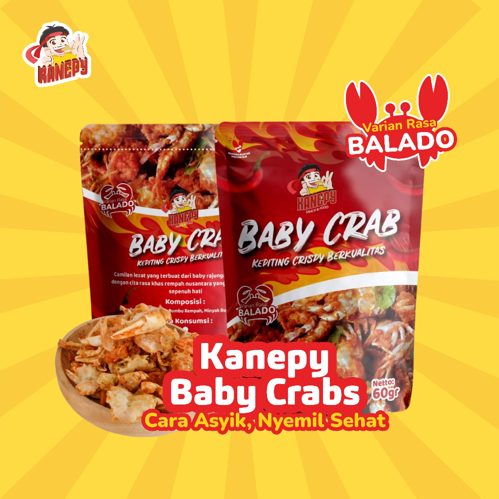 

( BEST SELLER ) Baby Crab Crispy / Izin Pirt Halal / Camilan / Keripik Crab / Snack / Kepiting Kriuk / Seafood / Crab Krips