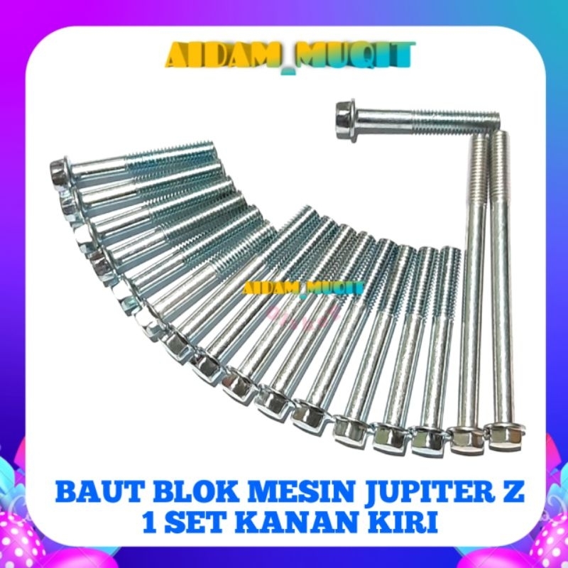BAUT BLOK MESIN JUPITER Z BAUT BAK MESIN JUPITER Z 1 SET KANAN KIRI BAUT BLOK MESIN YAMAHA JUPITER Z