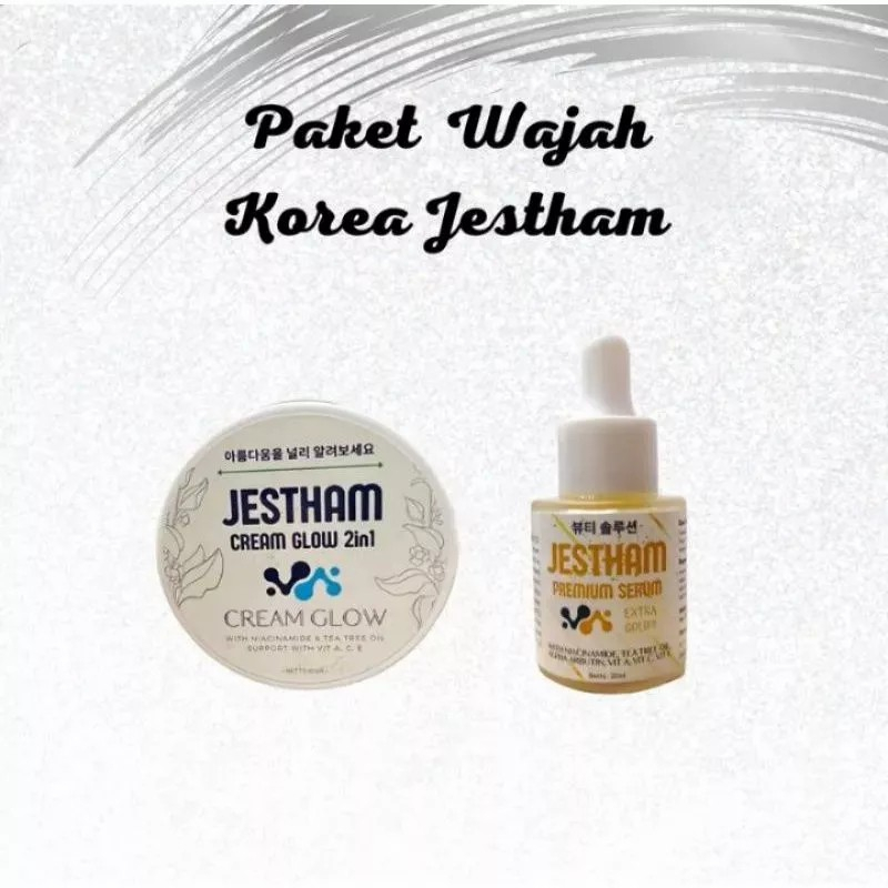 PAKET CREAM GLOW KOREA JESTHAM BPOM SERUM + CREAM