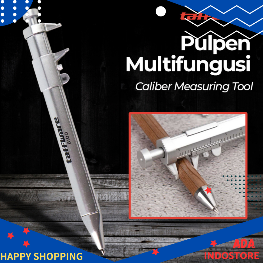 

Pena Pulpen Ballpoint Pen Caliber Measuring Tool Scale Ruler