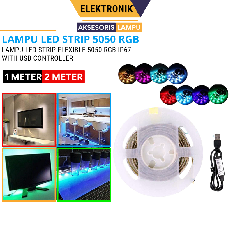 Lampu LED Strip 5050 RGB Backlight Multi Warna USB LED Lighting Strip for HDTV USB LED Backlight Str