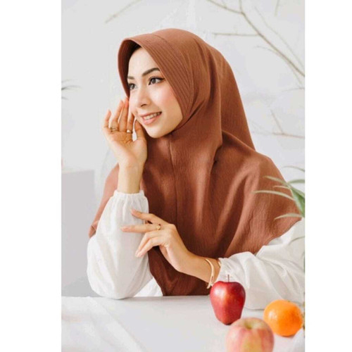Hijab Instan Bergo Crinkle Airflow Pet M | Jilbab Instan Bergo Crinkle Premium | Kerudung Crinkle PE