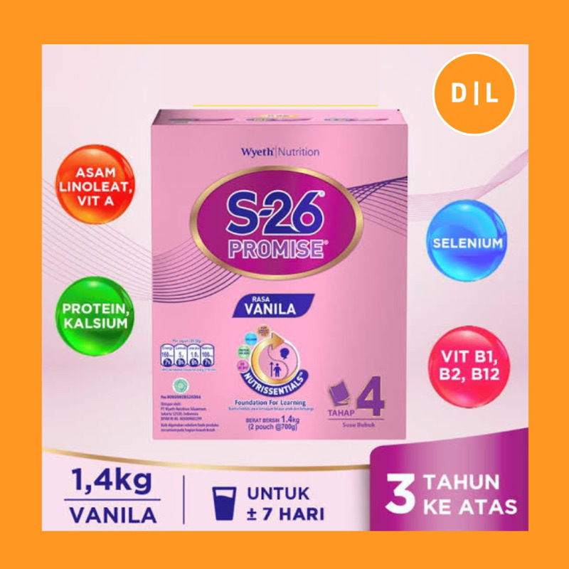 S26 PROMISE REGULER TAHAP 4 1400gr / 1,4kg S-26 susu pertumbuhan 1400 gr