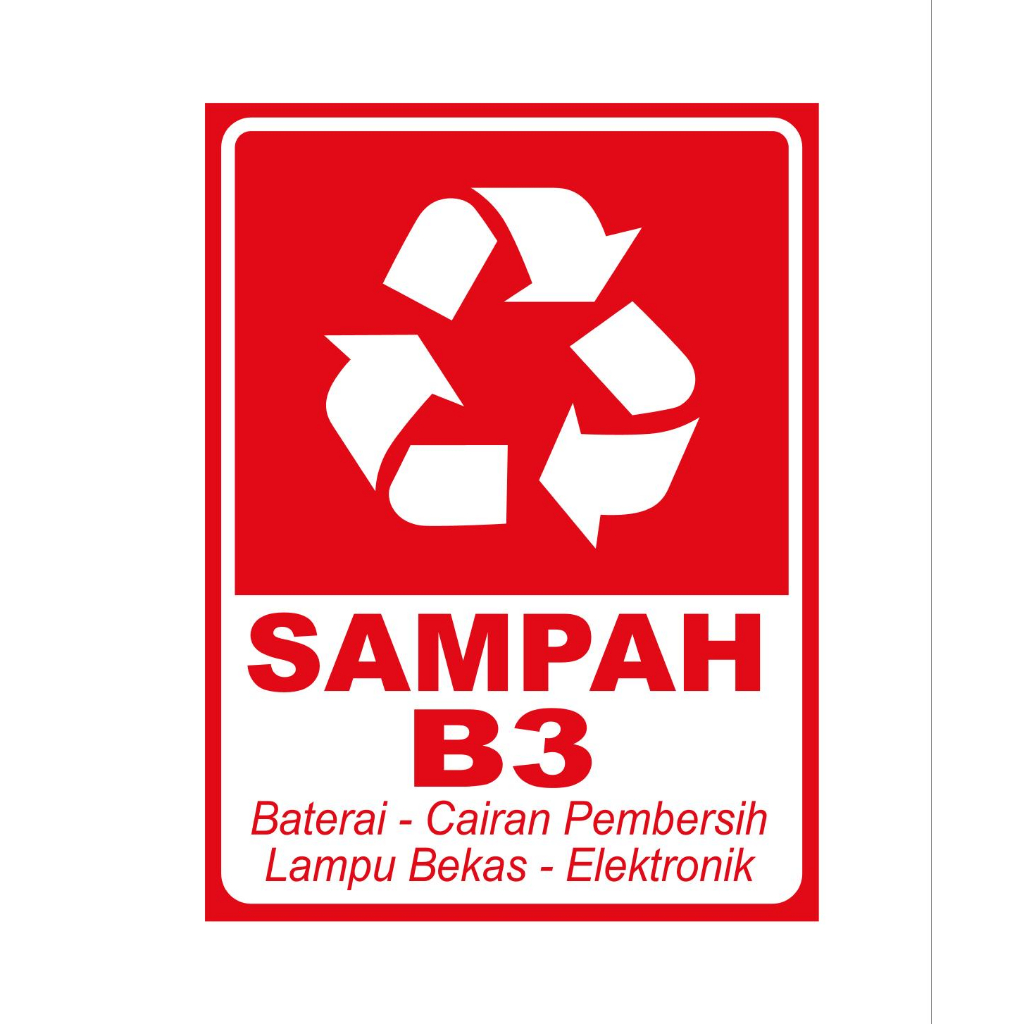 

SIGN STICKER VINYL SAMPAH B3 UK 15 X 20 CM TERMURAHH RAMBU K3