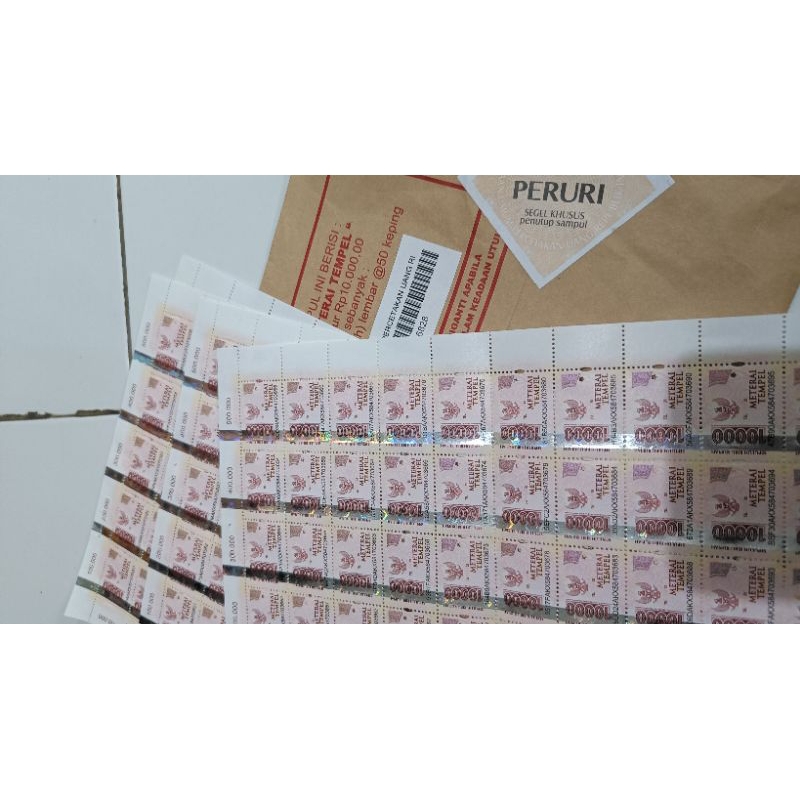 

MATERAI 10.000 ASLI POS lembaran