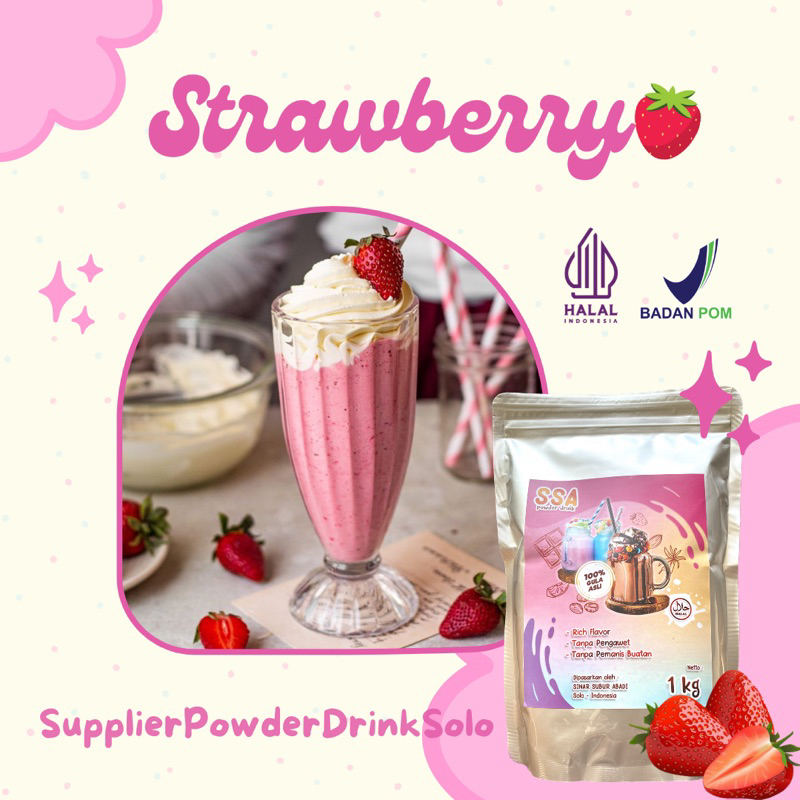 

Powder Drink Strawberry 250 Gr / bubuk minuman rasa Strawberry
