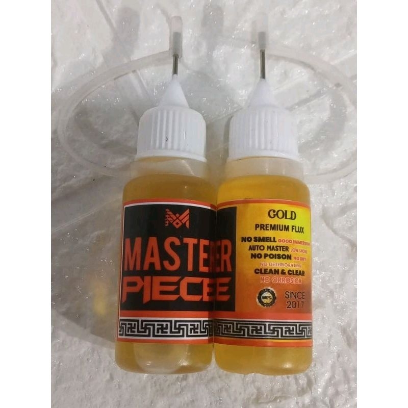 FLUX MASTER PIECE GOLD 10ML SOLDER BATERAI KABEL BESI SENG STAINLESS STEEL NIKEL NICKEL MASTERPIECE