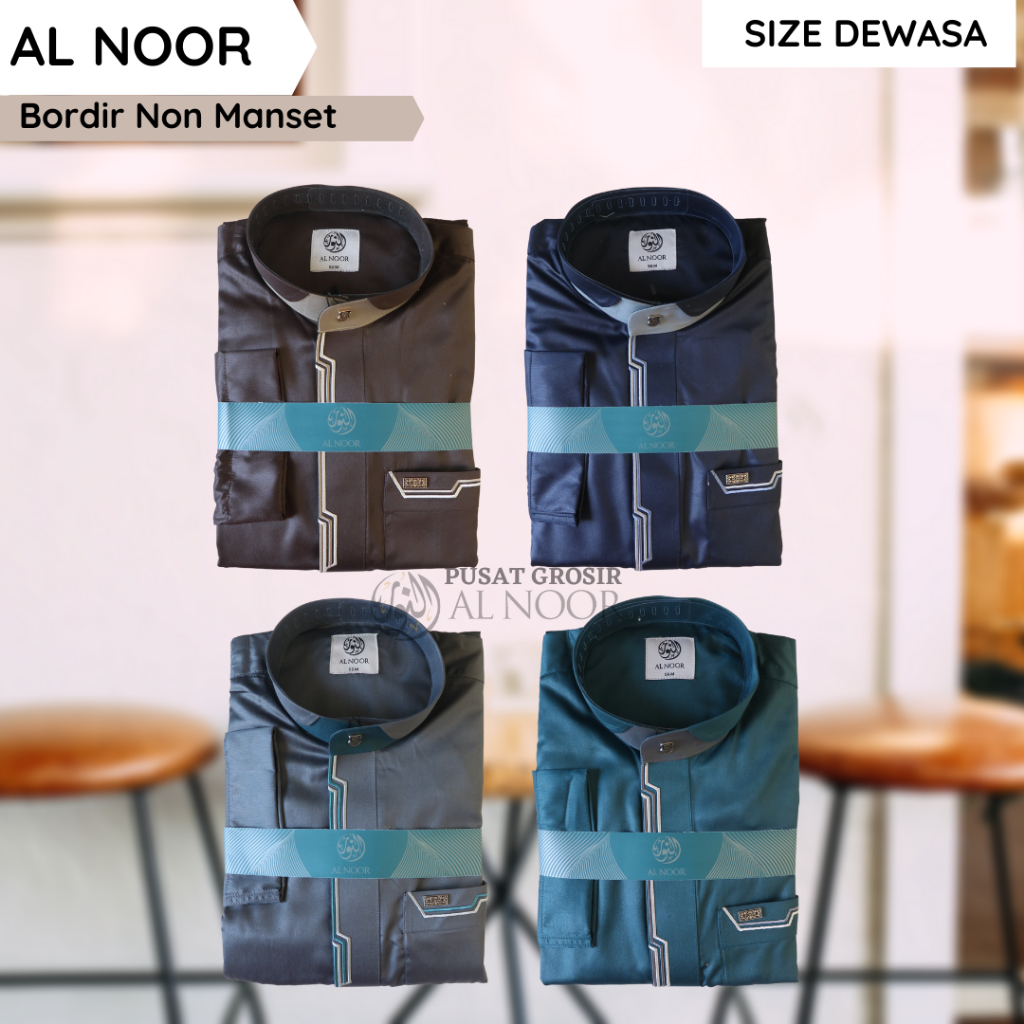 Jubah Saudi | Gamis Pria |  Al Noor Bordir Dewasa Non Manset - Pusat Grosir Al Noor
