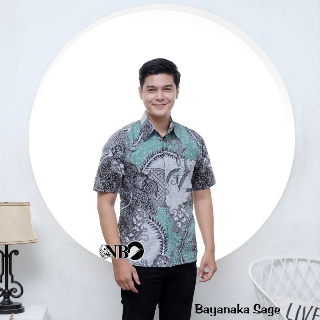 Hem Pria Batik Atasan Formal Baju Kerja Motif Unik Kantor Formal Manly Maskulin Kemeja Seragam MTD N
