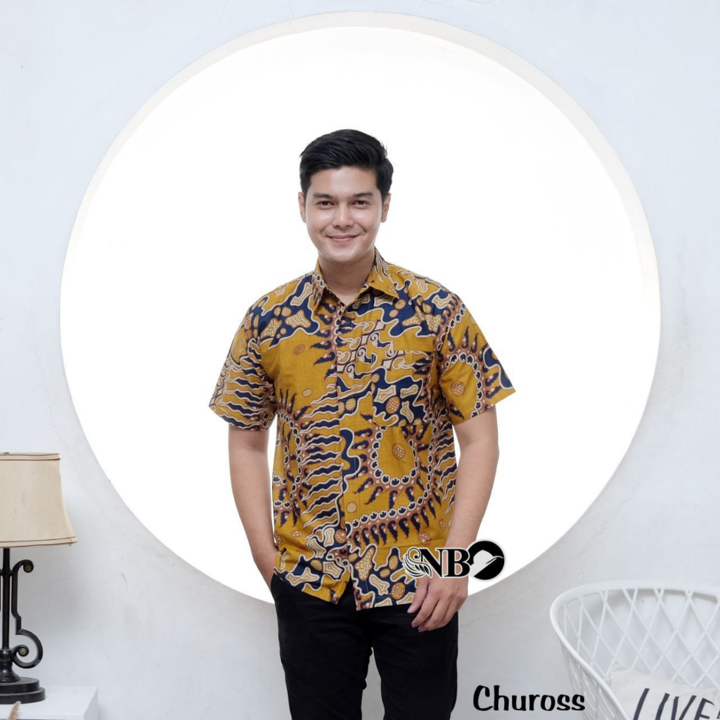 Hem Pria Batik Atasan Formal Baju Kerja Motif Unik Kantor Formal Manly Maskulin Kemeja Seragam MTD N