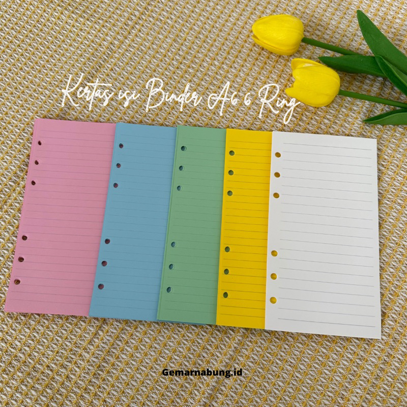 

Kertas isi binder A6 6 Ring / Loose Leaf 80 gsm warna