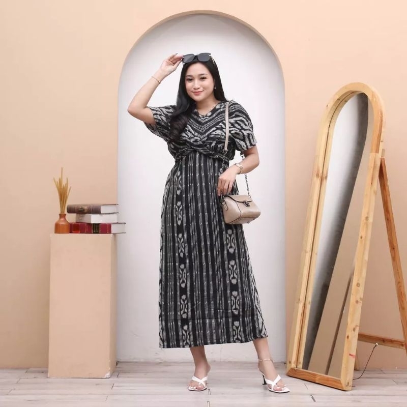 DRESS TENUN ETNIK MOTIF ETNIK tenun