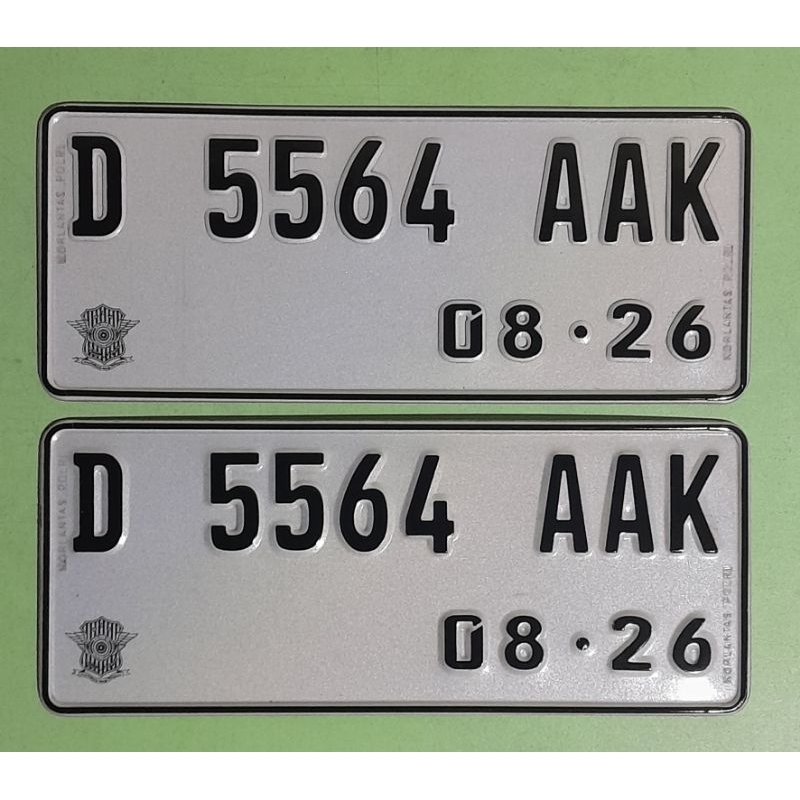 plat nomor motor font baru reflektif putih