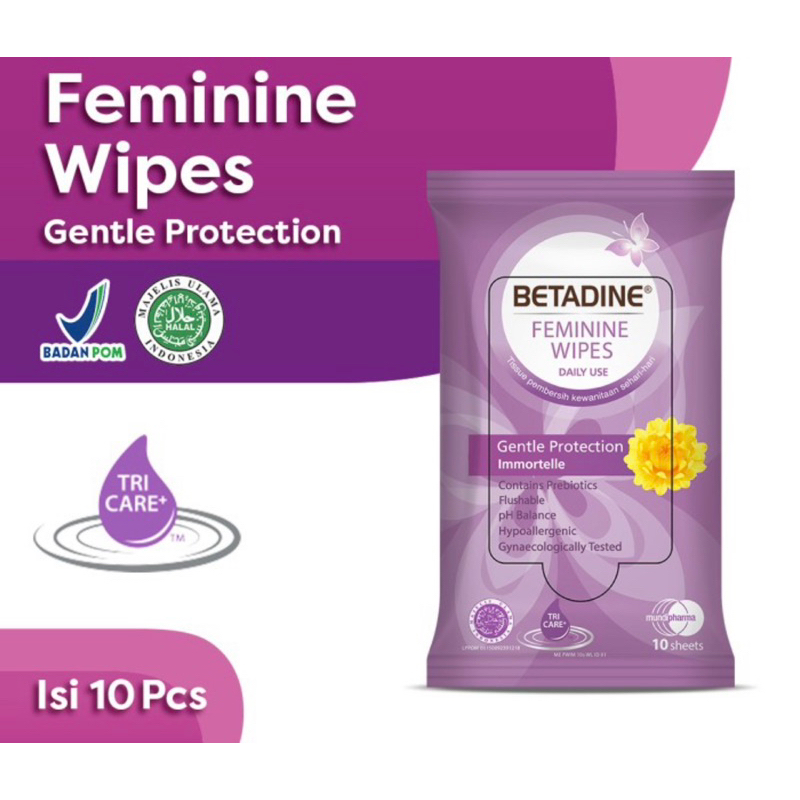 Betadine feminine wipes isi 10 pcs ( tissue pembersih area kewanitaan )