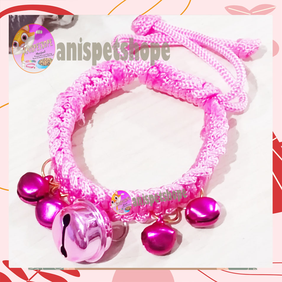 KALUNG KUCING AYAMAN FULL LONCENG UKURAN BISA DI SETEL