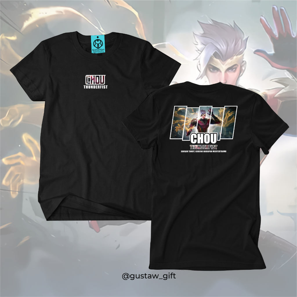 GG T-Shirt CHOU Dawning skin Thunderfist Mobile Legends Kaos Custom Katun Slim-fitting