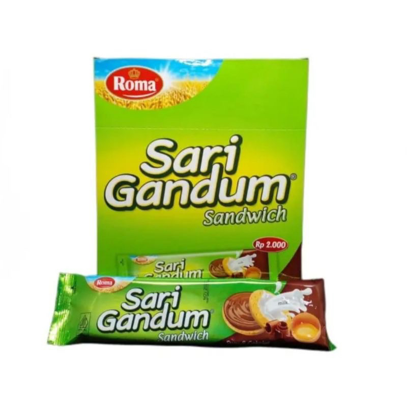 

Roma Biscuit Sari Gandum Sandwich Susu&Cokelat 12x39g