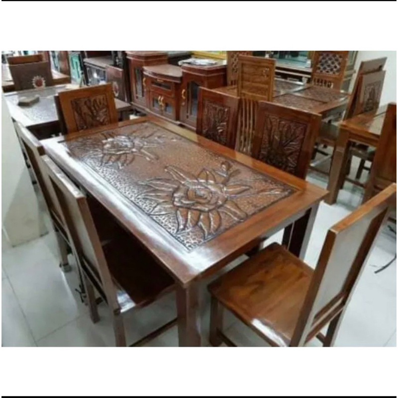 Meja makan minimalis kayu jati-meja makan jati asli termurah