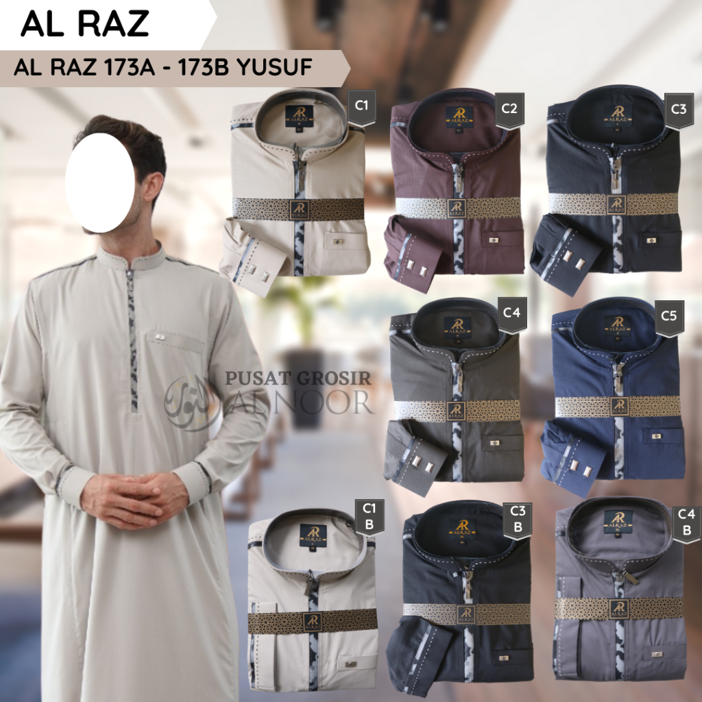 Jubah Saudi | Gamis Pria | Al Raz Kombinasi Warna Manset & Non Manset Yusuf - Pusat Grosir Al Noor
