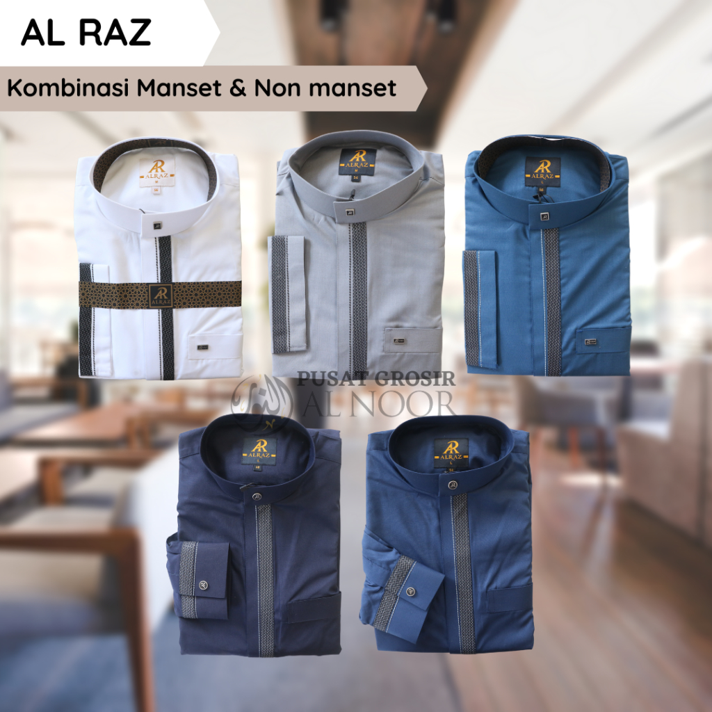 Jubah Saudi | Gamis Pria | Al Raz Kombinasi Warna Manset & Non Manset - Pusat Grosir Al Noor