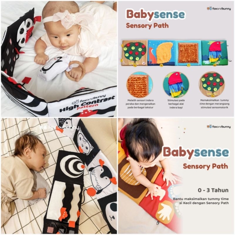 Fox and Bunny High Pattern Contrast Book - First Color Collection Soft Book Buku Edukasi Kain Mainan