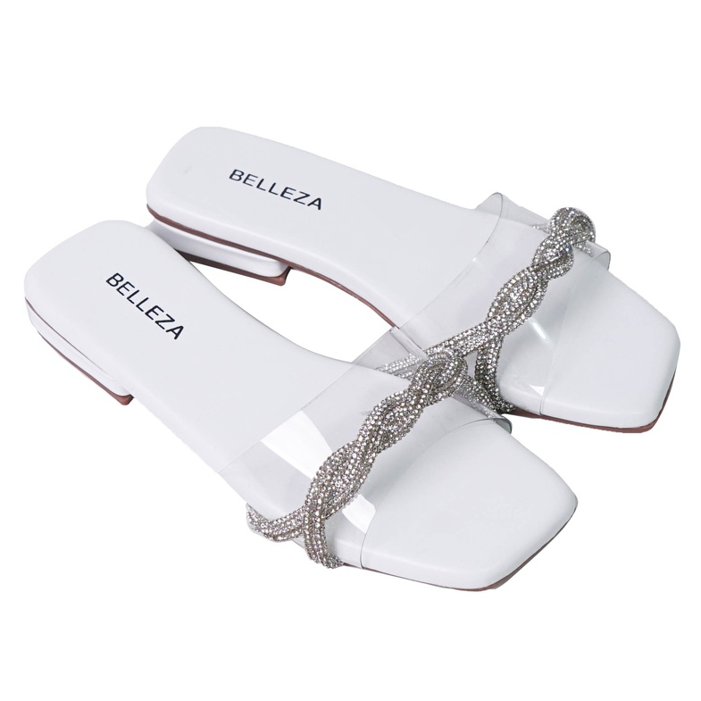 BELLEZA YUK - OLIVIA Sandal Wanita Slop Korea Kekinian Hak Sedang Tinggi Sol 2 cm Size 36 - 40 Senda