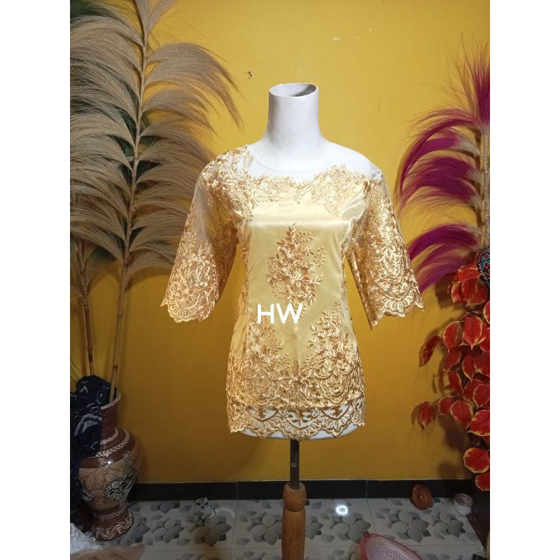 ATASAN BROKAT. KUNING gold