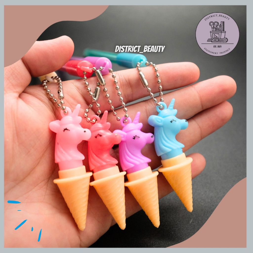 

PULPEN GANTUNGAN UNICORN ICE CREAM PEN GANTUNG KUDA PONI ES KRIM CONE LUCU TERMURAH