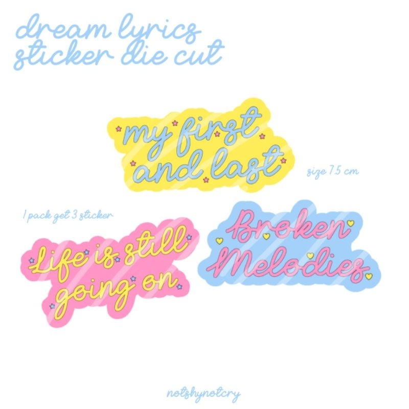 

dream lyrics sticker diecut