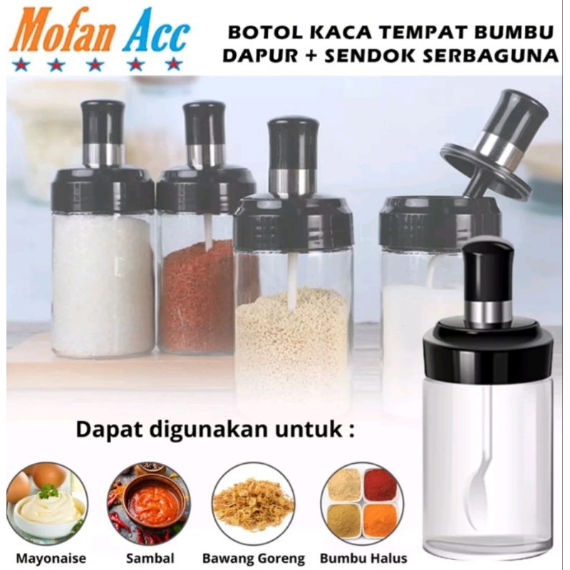 Botol kaca wadah bumbu dapur