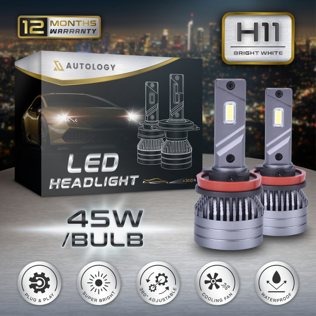 Autology LED H11 45W / Bohlam | Lampu Utama Mobil H11 / Bohlam Foglamp Mobil H11 / LED H11 MOBIL