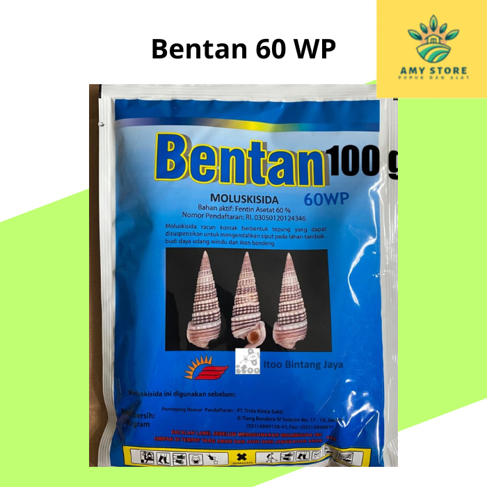 Pembasmi hama keong Bentan 60 WP kemasan 50 gram