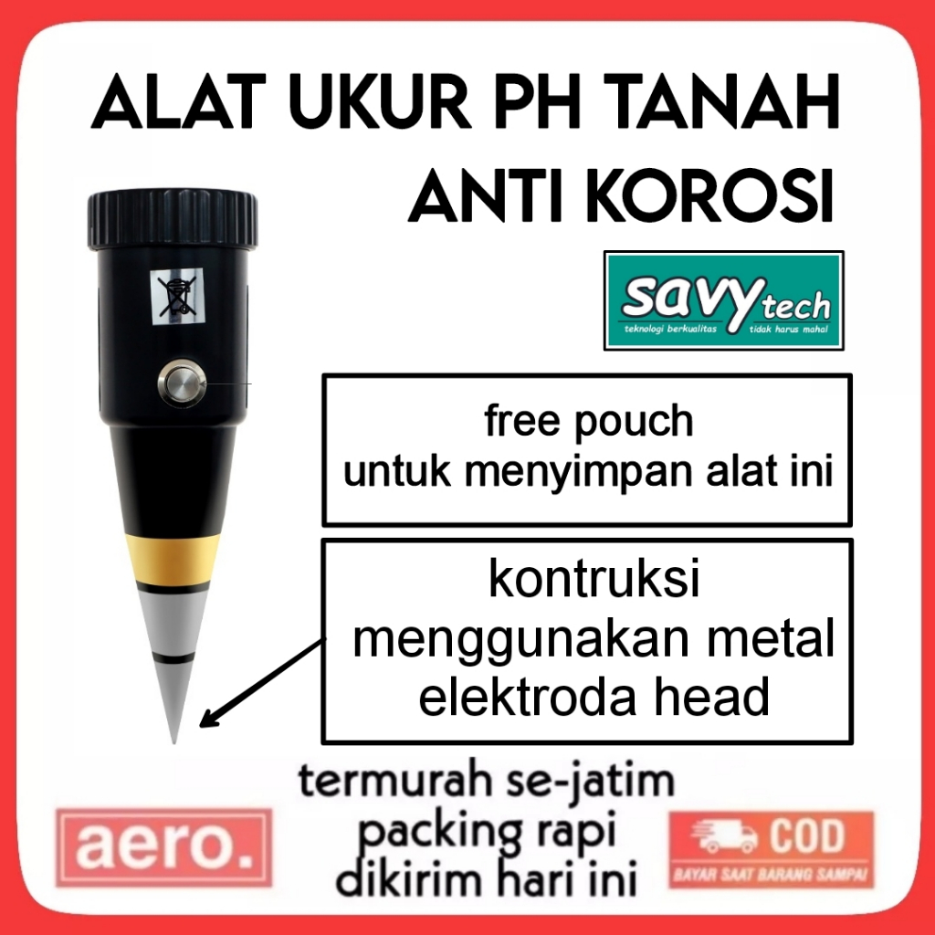 alat ukur pH tanah original anti korosi