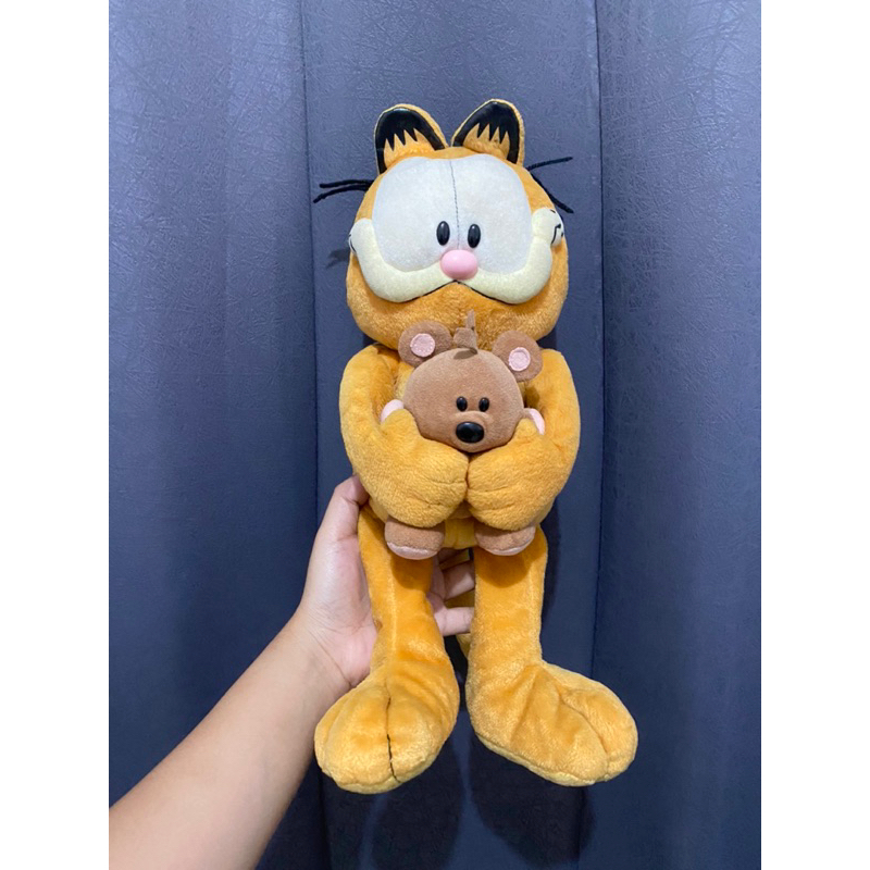 Boneka Karakter Garfield and Bear size 42cm Original / Boneka TY Garfield Cat with Bear Original / B