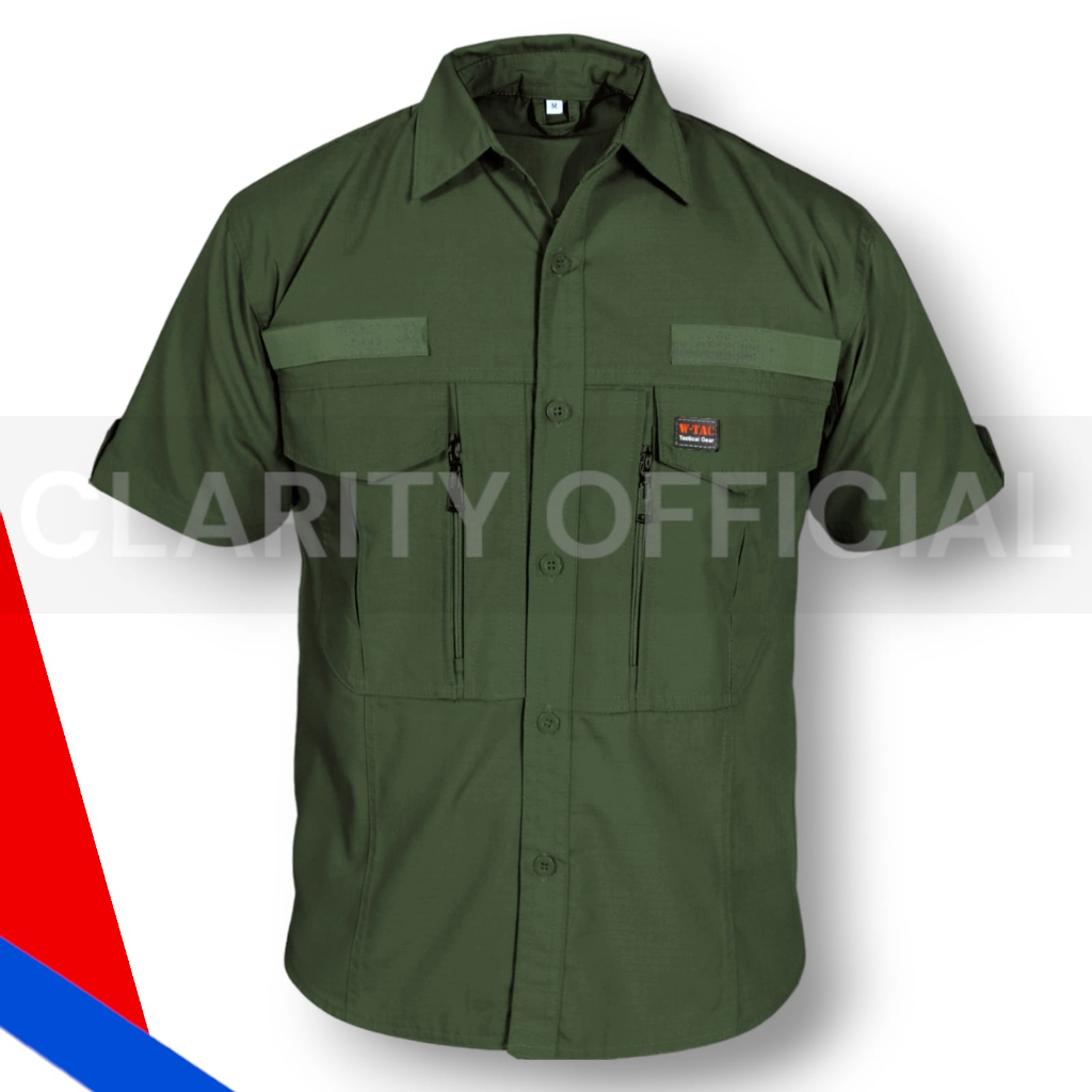 Kemeja Tactical W-Tac Lengan Pendek Baju PDL Taktikal Lapangan Polisi Army Ripstop Tornado Wtac