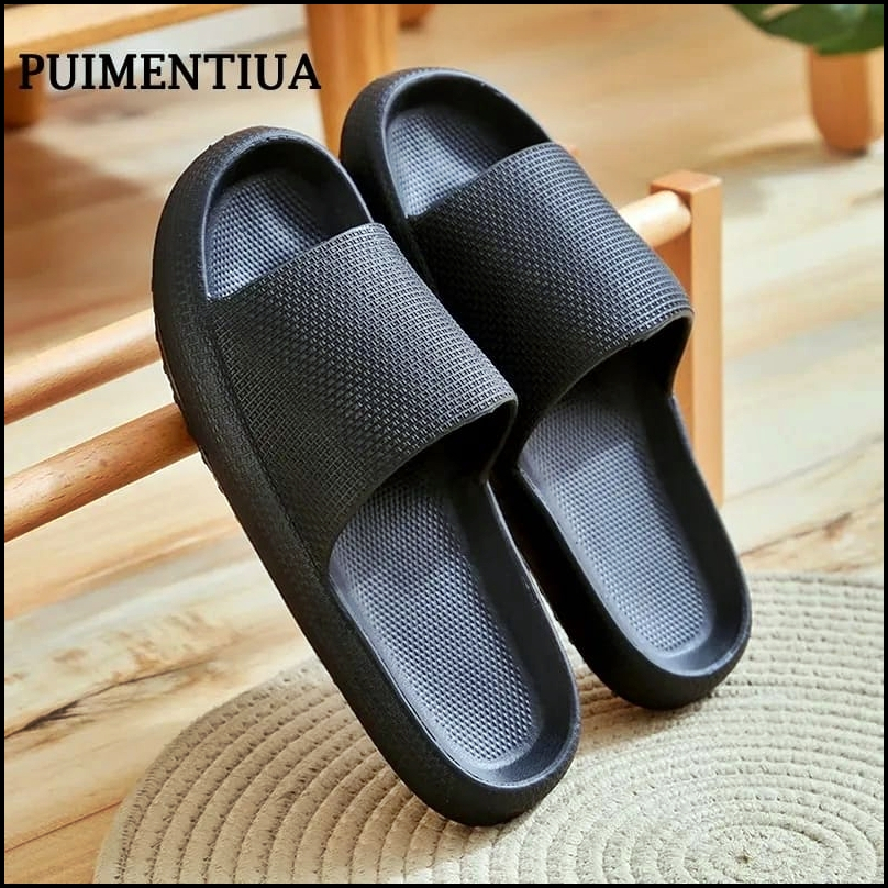Sandal Wanita Slip On Jelly Polos Hitam Sendal Slop Cewek