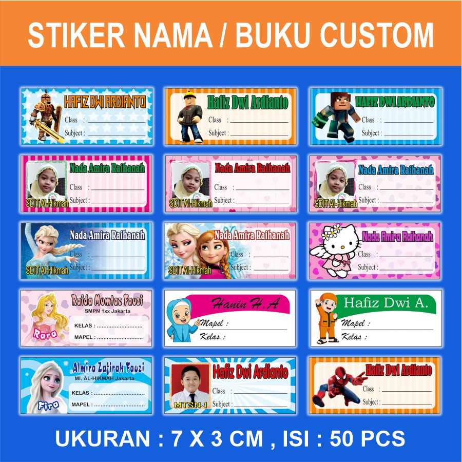 

Stiker Nama Buku Label Custom