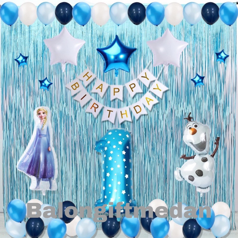 PAKET DEKOR ULANG TAHUN FROZEN ANAK CEWEK
