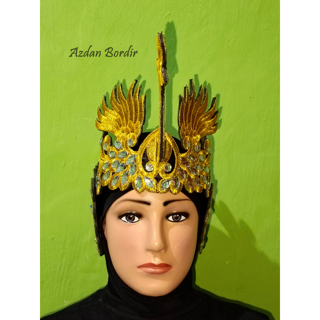 Renda Bordir Siger kepala Merak set Hiasan Kepala Aksesoris Tari