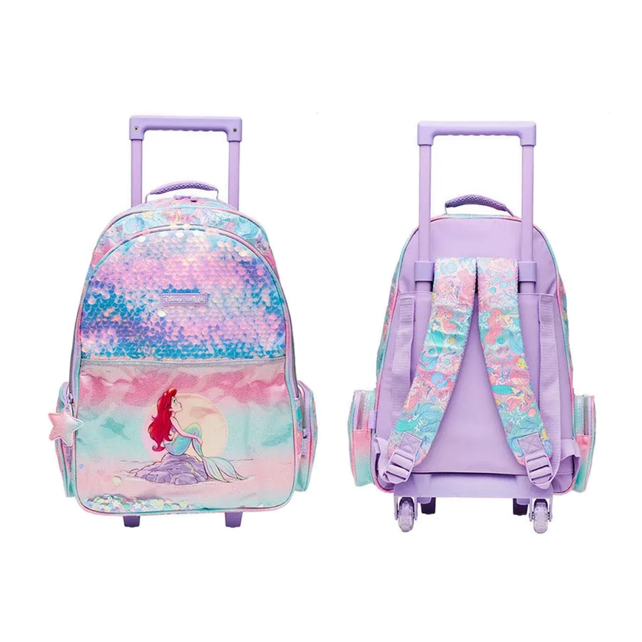 Smiggle Disney Princess Trolley Backpack with Light Up Wheels