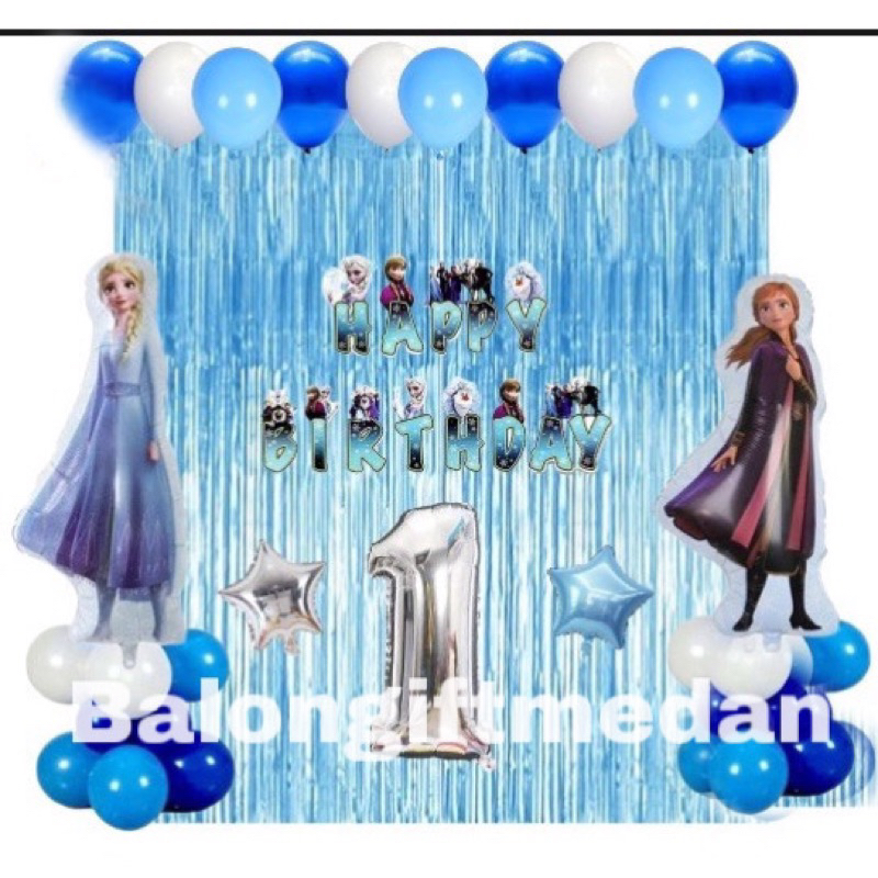 PAKET DEKOR ULANG TAHUN FROZEN ELSA ANNA