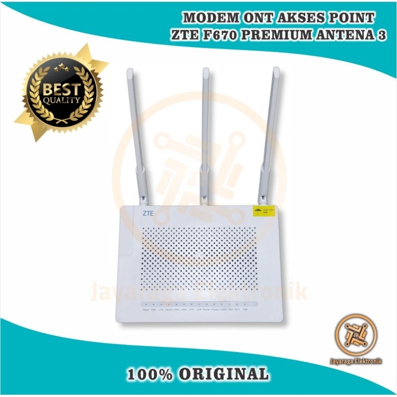 Modem ONT ZTE F670 Premium Dual Band 2.4G dan 5G Antena 3 FO Port Biru