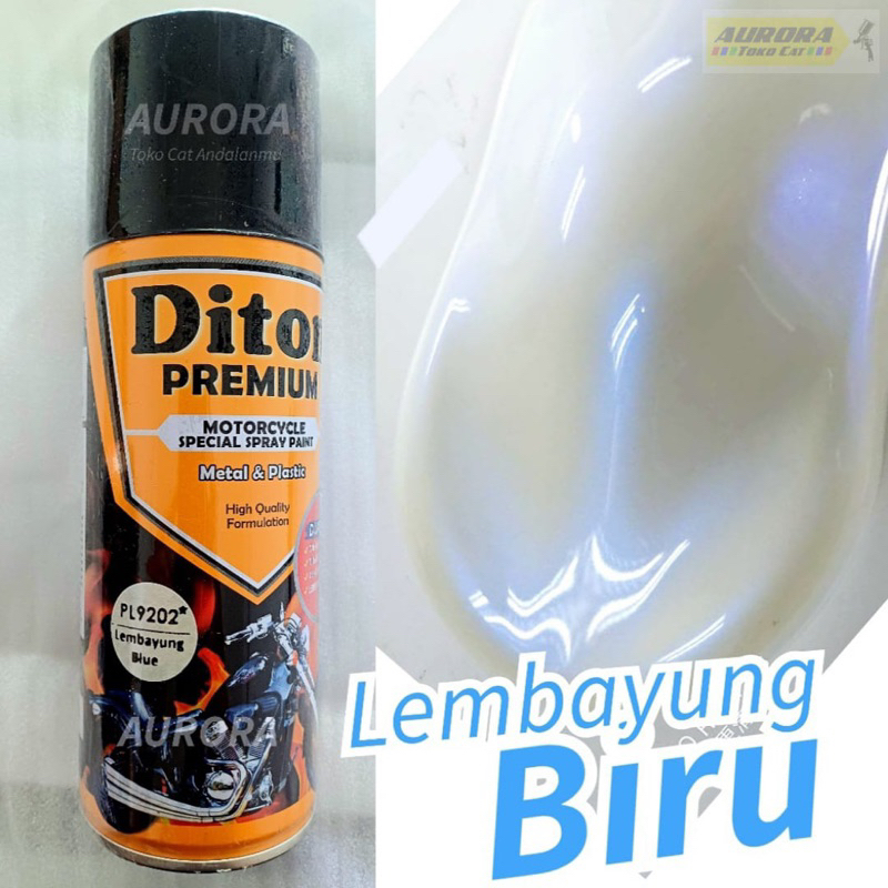 Diton Premium 9202 Lembayung Blue 400ml | cat lembayung biru PL9202 sepeda motor mobil semprot spray