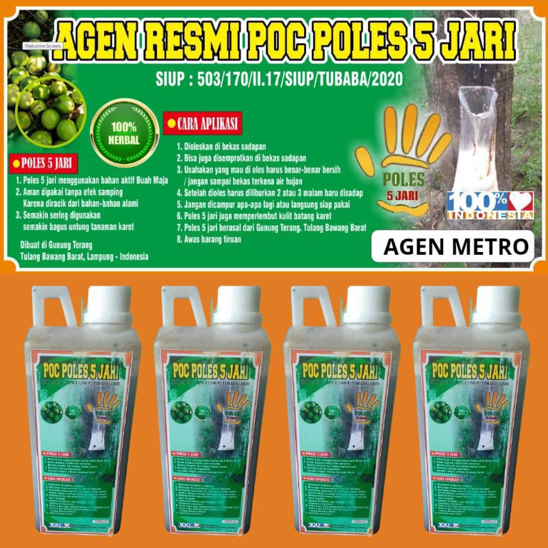 POC Poles 5 Jari - Vitamin Untuk Pohon Karet Aman Untuk Jangka Panjang 1000 ml