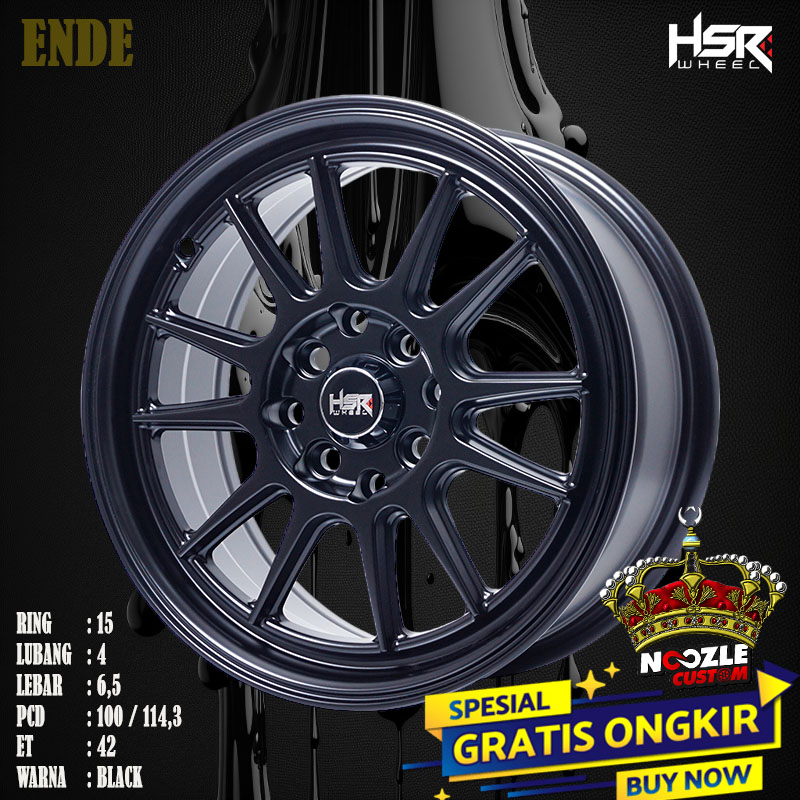 Velg Mobil Racing HSR Terbaru Ring 15 Type Ende Pelek HSR R15 Brio Agya