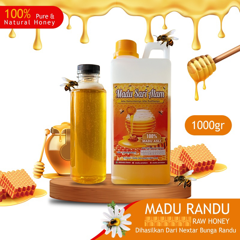 

MADU RANDU MURNI | MADU MURNI | MADU ASLI | NEKTAR BUNGA RANDU | RAW HONEY | 1KG