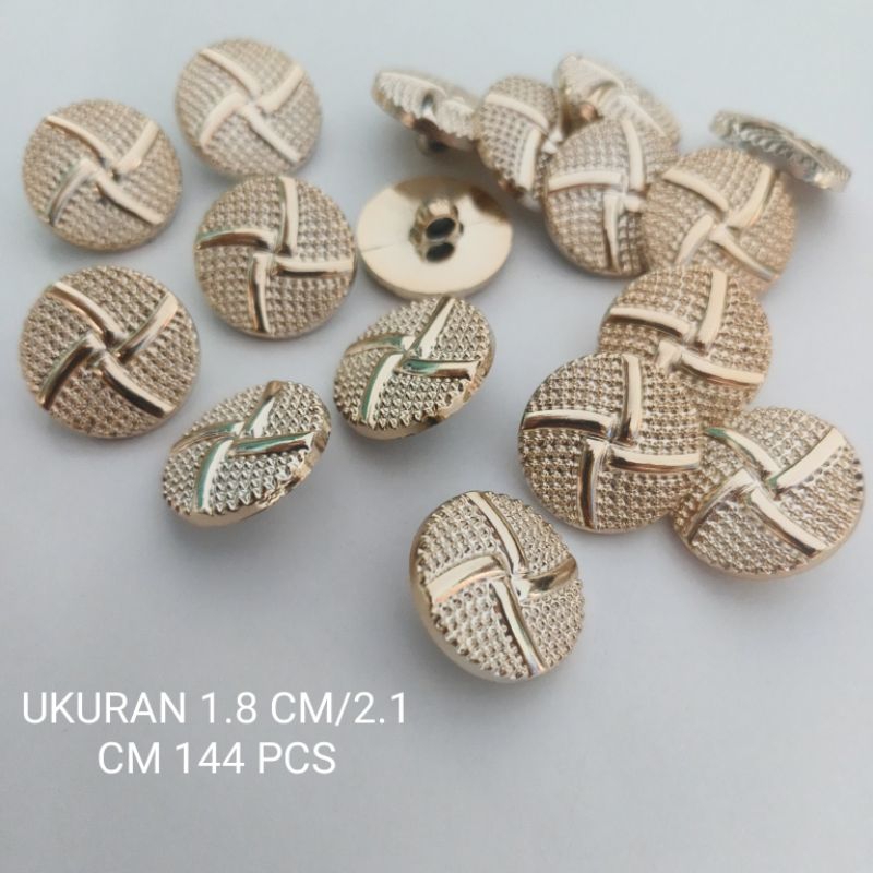 144 Pcs Kancing Gamis/Blazer besar Kancing Tikar silang Ukuran 18 mm/21mm import
