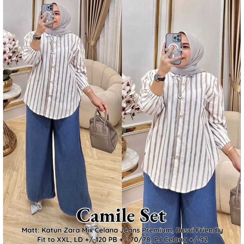 CAMILE SET SETELAN KULOT SALUR JUMBO SETELAN JUMBO WANITA